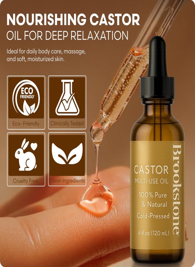 بروكستون مجموعة زيوت الجسم بزيت الخروع من بروكستون، متعددة الاستخدامات، عبوتان، 4 أونصة سائلة، إجمالي 8 أونصة سائلة - Image 4